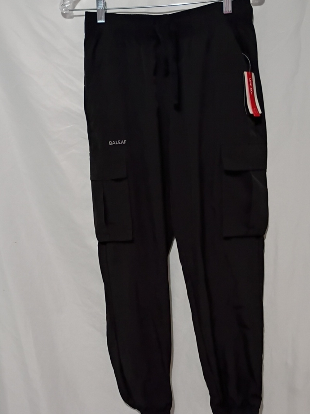 Baleaf Black Cargo Jogger Pants with Drawstring Waist